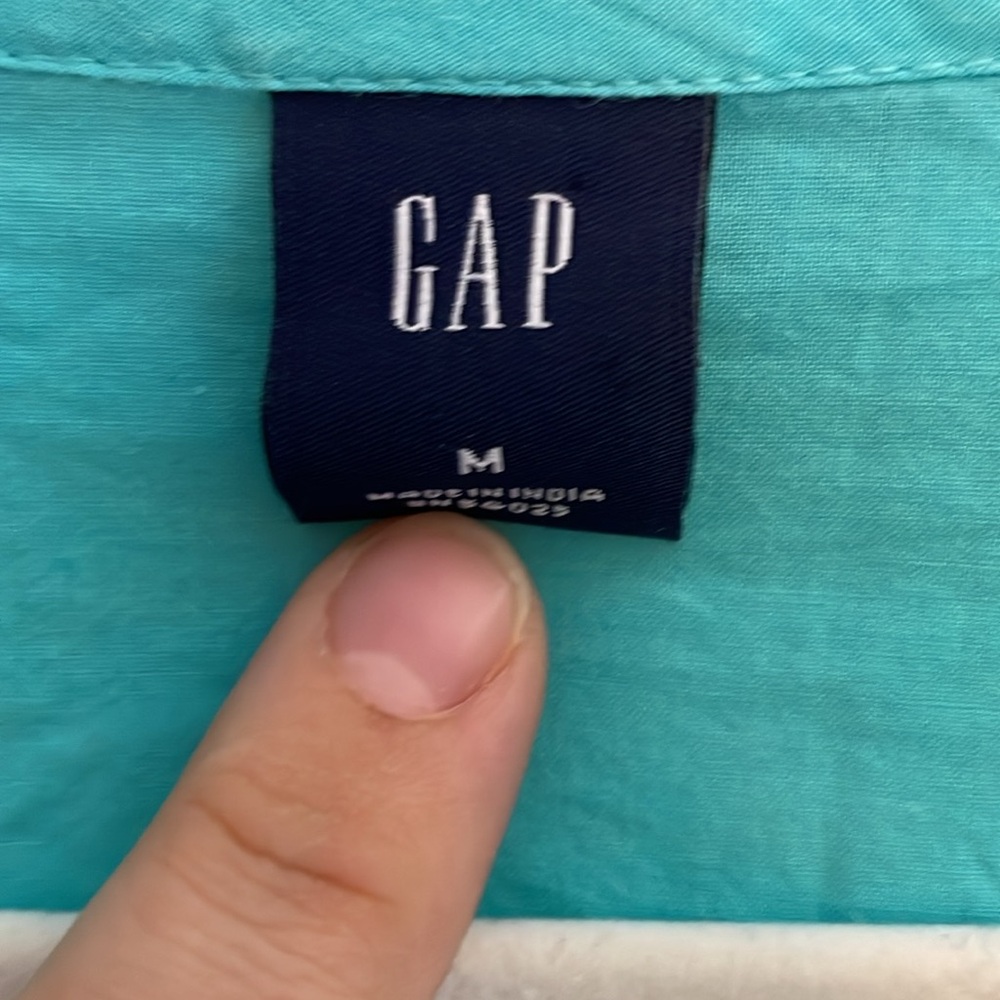 3 for‎ $25! GAP Women's Turquoise Embroidered Swim Cover Up Top, size medium - Picture 2 of 6